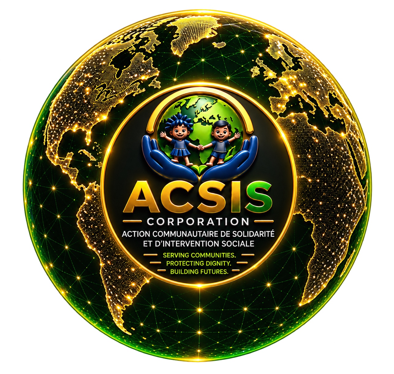 ACSIS Corporation 3D global logo